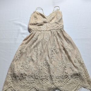 Aooksmery Elegant Cream Lace Youth Dress Size Small NWOT